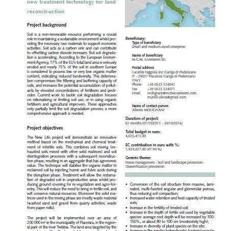 UE mcm Ecosistemi Piacenza progetto suoli ricostituiti reconstituited soils uai UE mcm Ecosistemi Piacenza progetto suoli ricostituiti reconstituited soils ECOSISTEMI Finanziamento UE New Life
